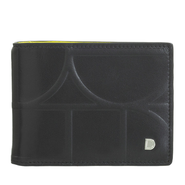 Portefeuille en cuir de Dudu Imprimé avec clip stopSoldi, petit portefeuille mince compact avec protection RFID - support de carte de crédit et fermeture éclair arrière