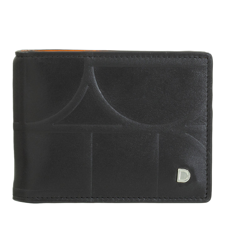 Portefeuille en cuir de Dudu Imprimé avec clip stopSoldi, petit portefeuille mince compact avec protection RFID - support de carte de crédit et fermeture éclair arrière