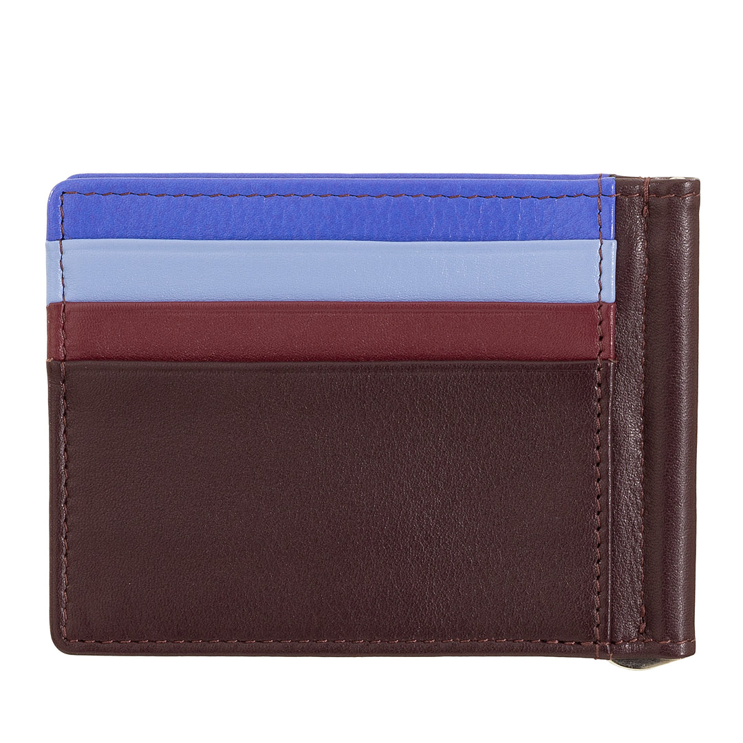 Dudu Men's Wallet avec vêtements en cuir en support de cuir Cartes de crédit Clip Clip mince Banks Tile Support