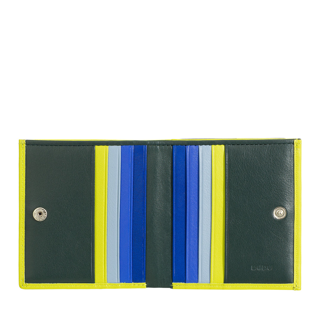 DUDU Multicolor Leather RFID Wallet Card and Coin Holder