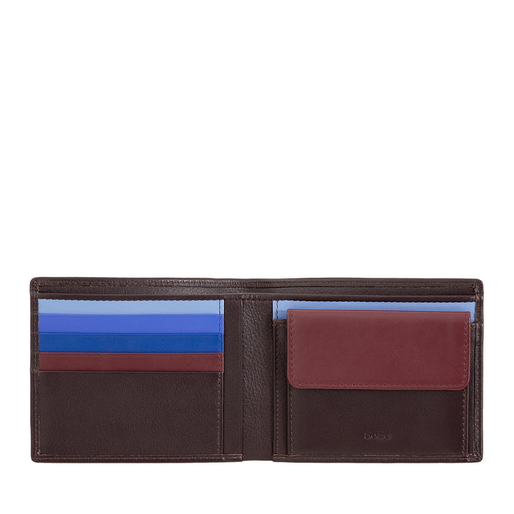 Dudu Rfid men's leather wallet in colored nappa nappa with holder and cards holder