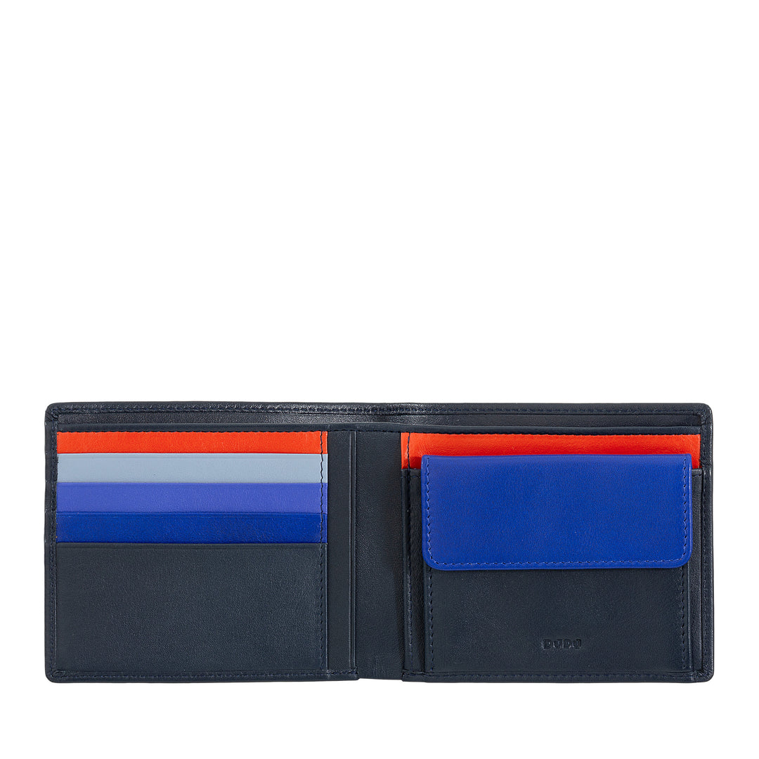 Dudu Rfid men's leather wallet in colored nappa nappa with holder and cards holder