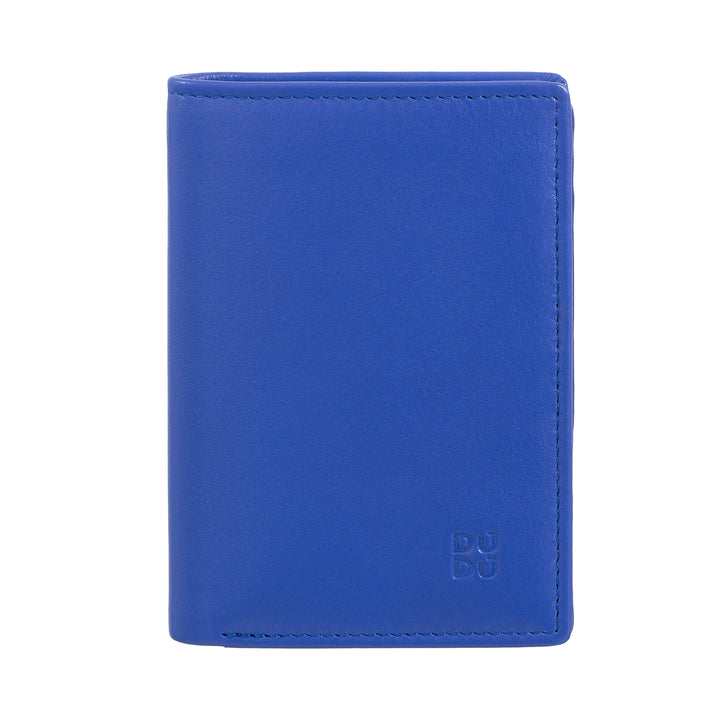 DUDU Men's Wallet RFID Blocking Leather, Bifold Small Pocket Wallet with Window ID, 9 Credit Card Holder, Banknote Holder