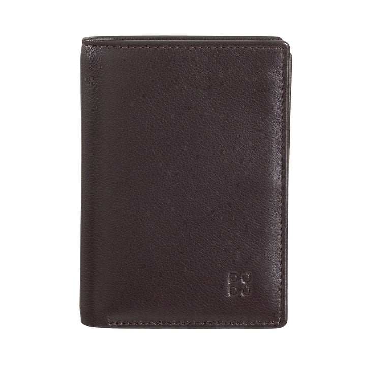 Dudu Men's Wallet RFID Blocking en cuir, petit portefeuille de poche à moindre ventre avec fenêtre d'identification, 9 porte-carte de crédit, détenteur de billets de banque