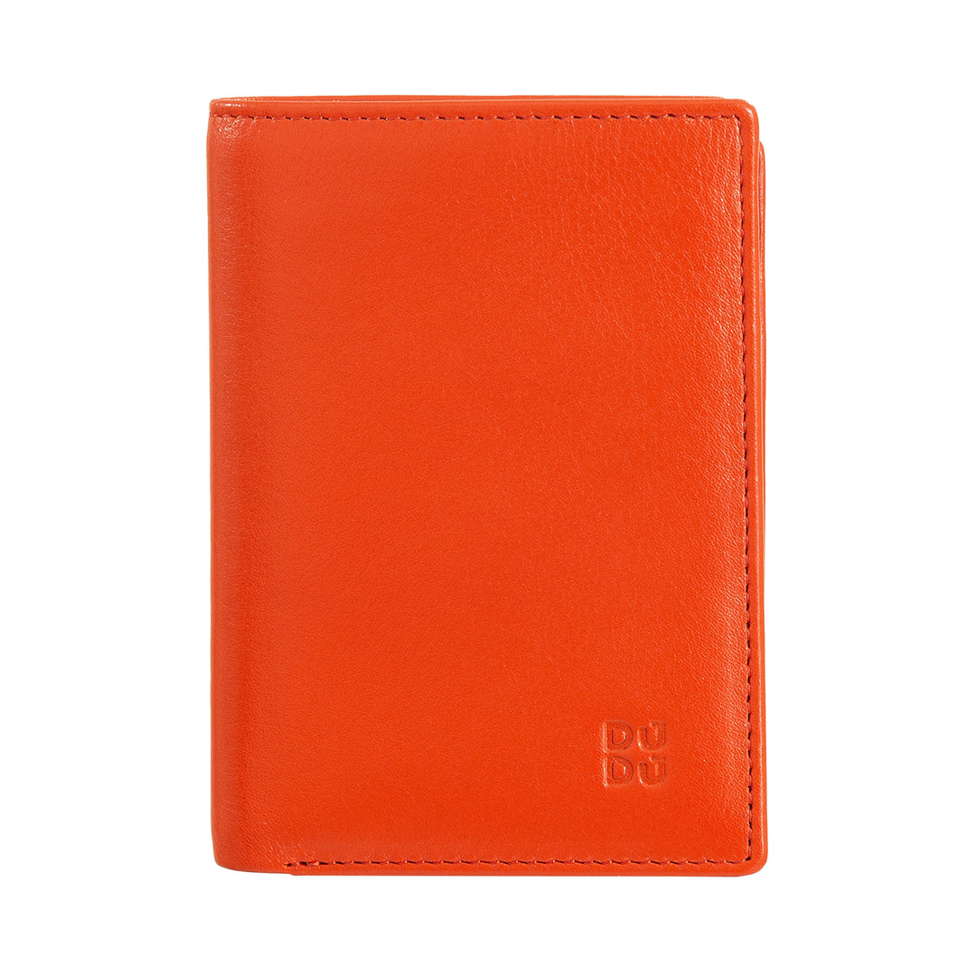 Dudu Men's Wallet RFID Blocking en cuir, petit portefeuille de poche à moindre ventre avec fenêtre d'identification, 9 porte-carte de crédit, détenteur de billets de banque