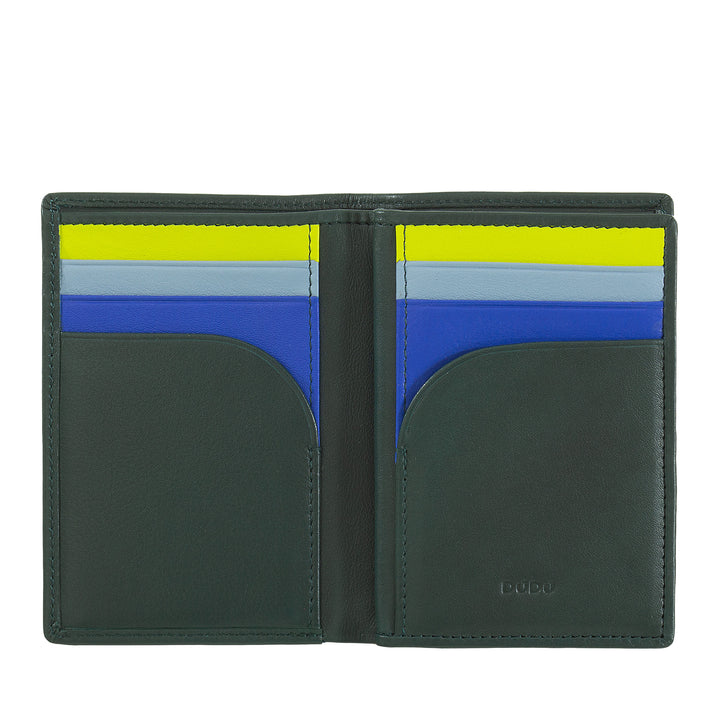 Dudu Men's Wallet RFID Blocking en cuir, petit portefeuille de poche à moindre ventre avec fenêtre d'identification, 9 porte-carte de crédit, détenteur de billets de banque