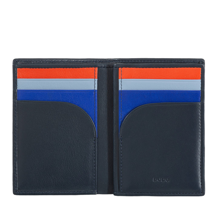 Dudu Men's Wallet RFID Blocking en cuir, petit portefeuille de poche à moindre ventre avec fenêtre d'identification, 9 porte-carte de crédit, détenteur de billets de banque