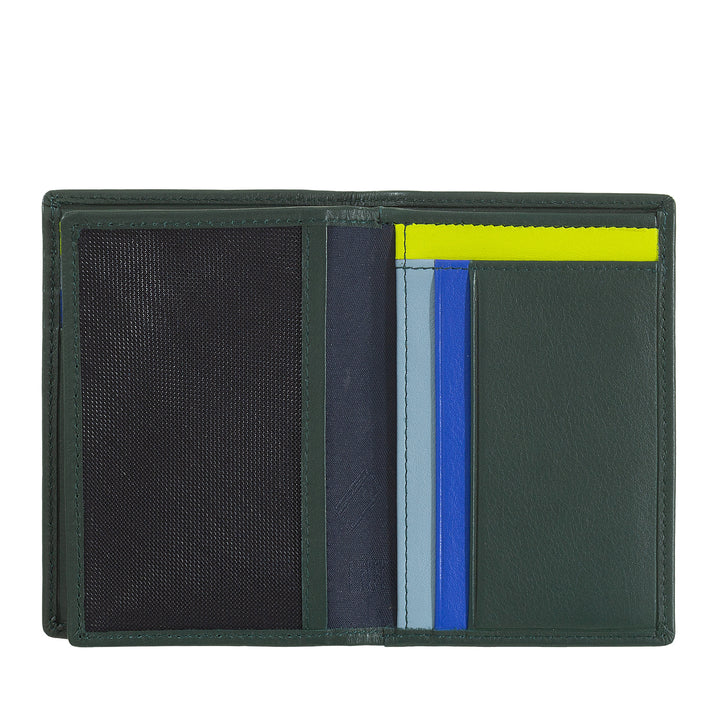 Dudu Men's Wallet RFID Blocking en cuir, petit portefeuille de poche à moindre ventre avec fenêtre d'identification, 9 porte-carte de crédit, détenteur de billets de banque