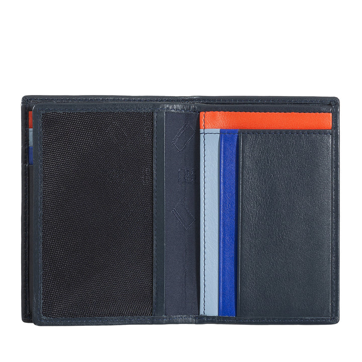 Dudu Men's Wallet RFID Blocking en cuir, petit portefeuille de poche à moindre ventre avec fenêtre d'identification, 9 porte-carte de crédit, détenteur de billets de banque