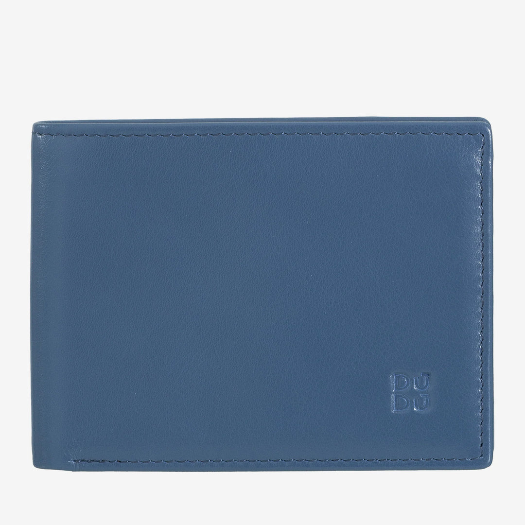 DUDU Portefeuille pour homme avec blocage RFID en cuir, petite poche blindée avec fente pour carte de crédit
