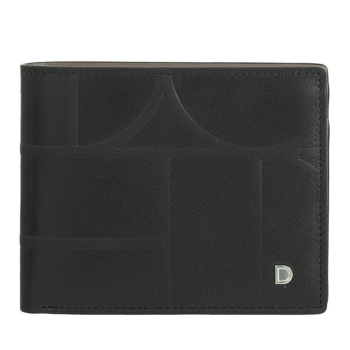 DUDU Men's Wallet Rfid in Classic Printed Leather with Portamonete - Elegant, compact, with compartments for cards and banknotes