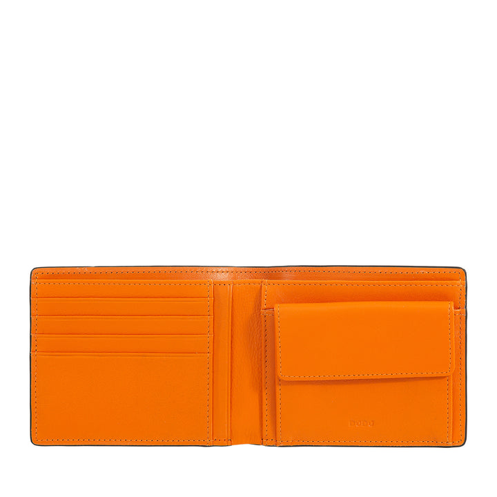 Dudu Men's Wallet RFID en cuir imprimé classique avec Portamonete - élégant, compact, avec des compartiments pour les cartes et les billets