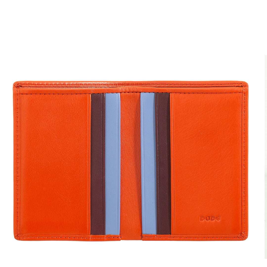 DUDU Men's Leather Wallet, Slim Men's Wallet with Credit Card Holder, Cash Banknote Holder, Small and Compact, with RFID Protection