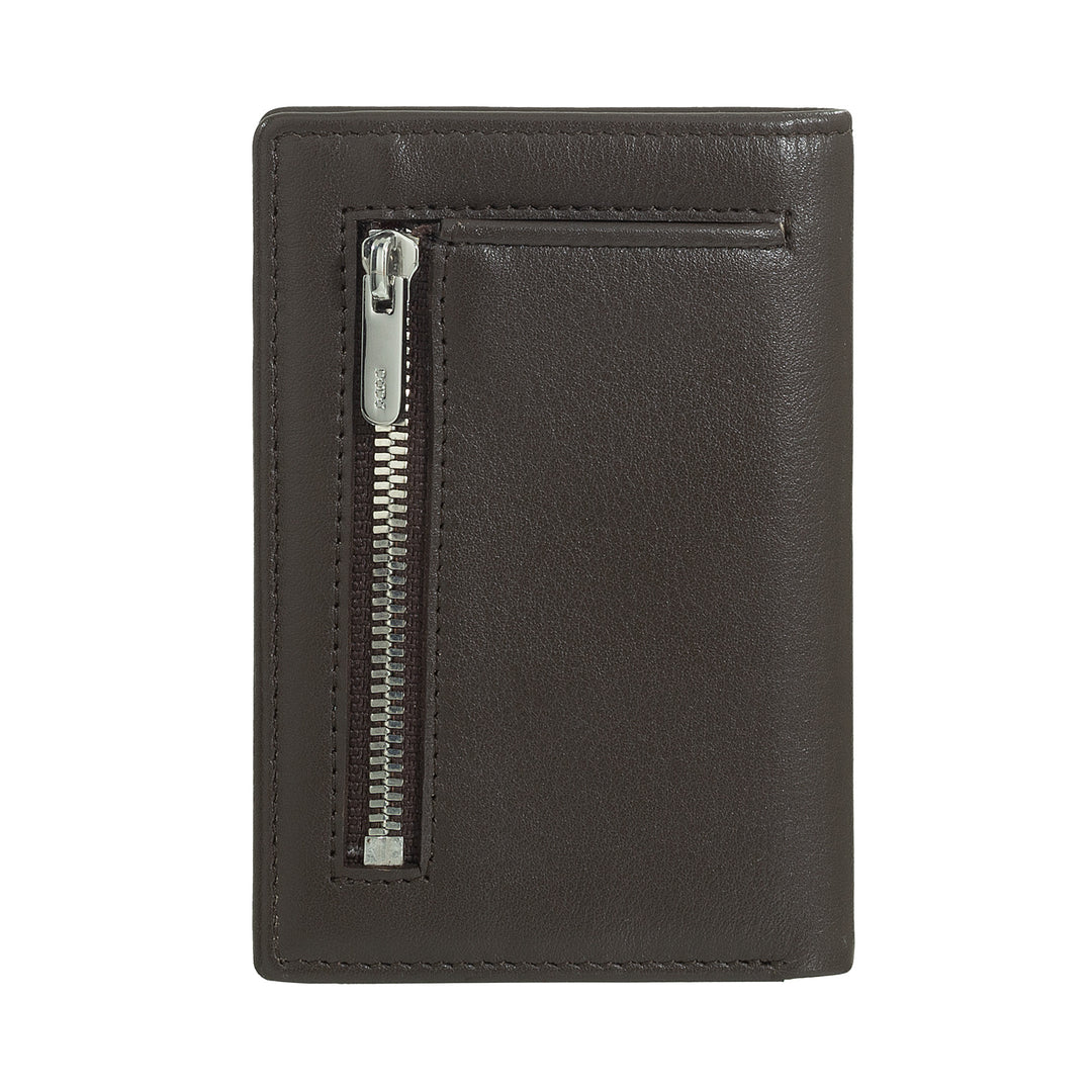 Dudu Men's Wallet en petit cuir, portefeuille compact pour hommes slim avec porte-carte de crédit, détenteur de billets en espèces, zip de porte, avec protection RFID