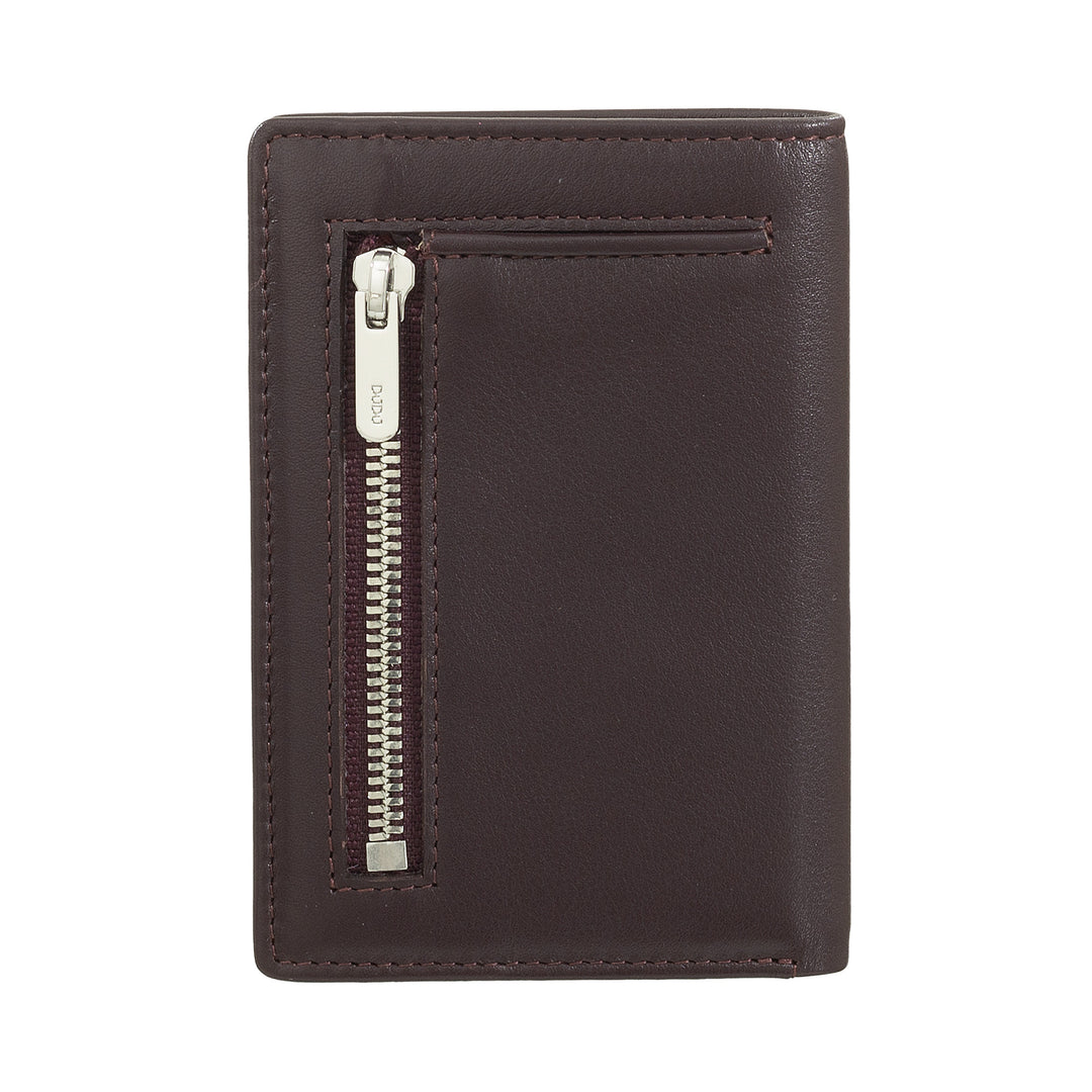 Dudu Men's Wallet en petit cuir, portefeuille compact pour hommes slim avec porte-carte de crédit, détenteur de billets en espèces, zip de porte, avec protection RFID