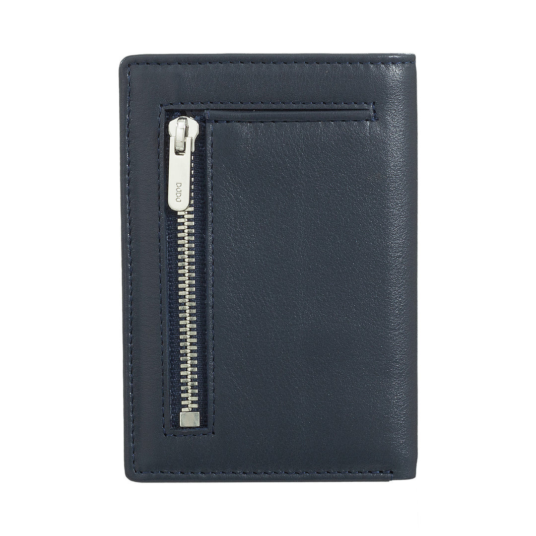 Dudu Men's Wallet en petit cuir, portefeuille compact pour hommes slim avec porte-carte de crédit, détenteur de billets en espèces, zip de porte, avec protection RFID