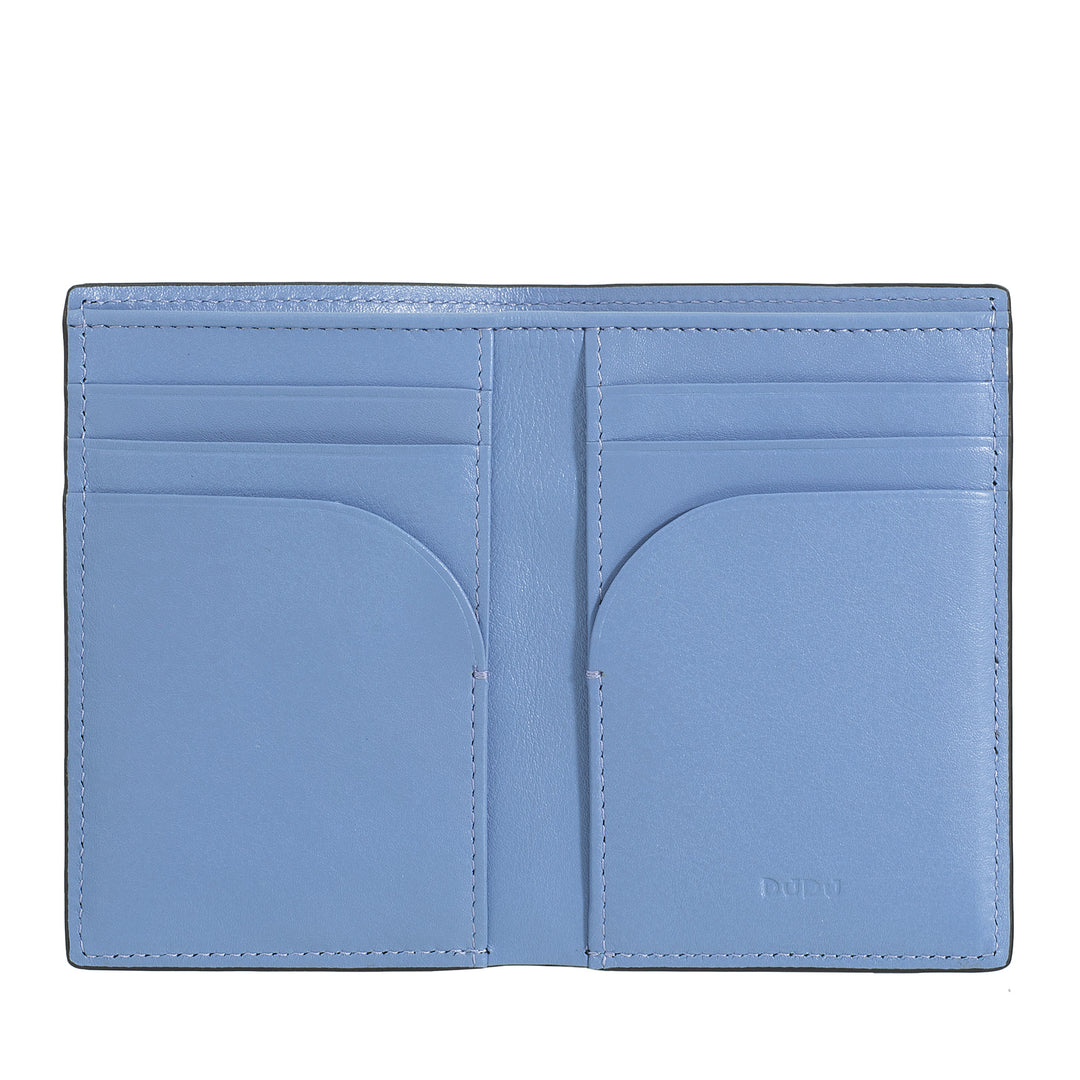 Dudu Men's Wallet en petit cuir, portefeuille masculin RFID Slim Imprimé en cuir - Compact avec porte-carte de crédit, porte-billets en espèces, Zip Portamonete