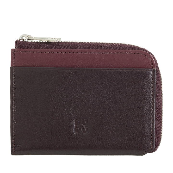 Dudu Small Men's Wallet avec fermeture éclair, portefeuille RFID en cuir coloré, support de carte de crédit, conception de poche compacte