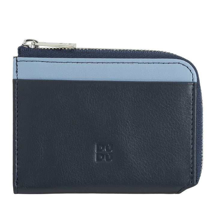 Dudu Small Men's Wallet avec fermeture éclair, portefeuille RFID en cuir coloré, support de carte de crédit, conception de poche compacte