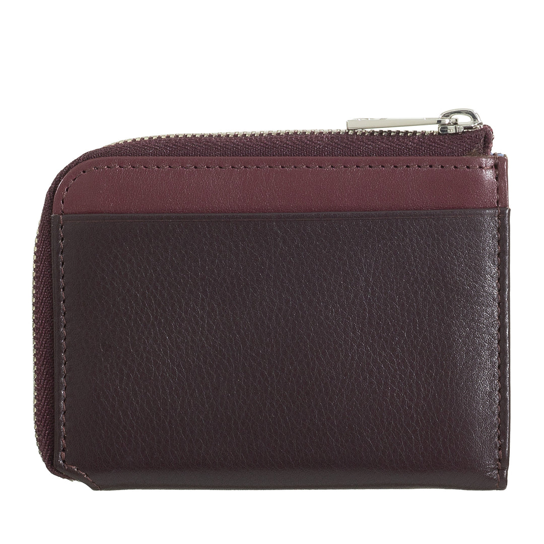 Dudu Small Men's Wallet avec fermeture éclair, portefeuille RFID en cuir coloré, support de carte de crédit, conception de poche compacte