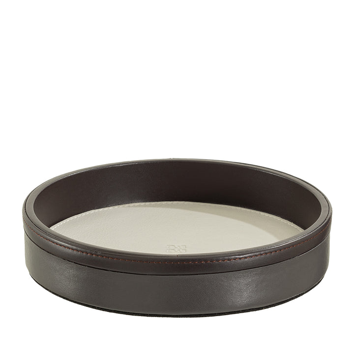 DUDU Rundes Taschentablett für den Eingangsbereich aus Leder, kleines 16 cm großes mehrfarbiges Design-Tablett, Heimdekorationsobjekt