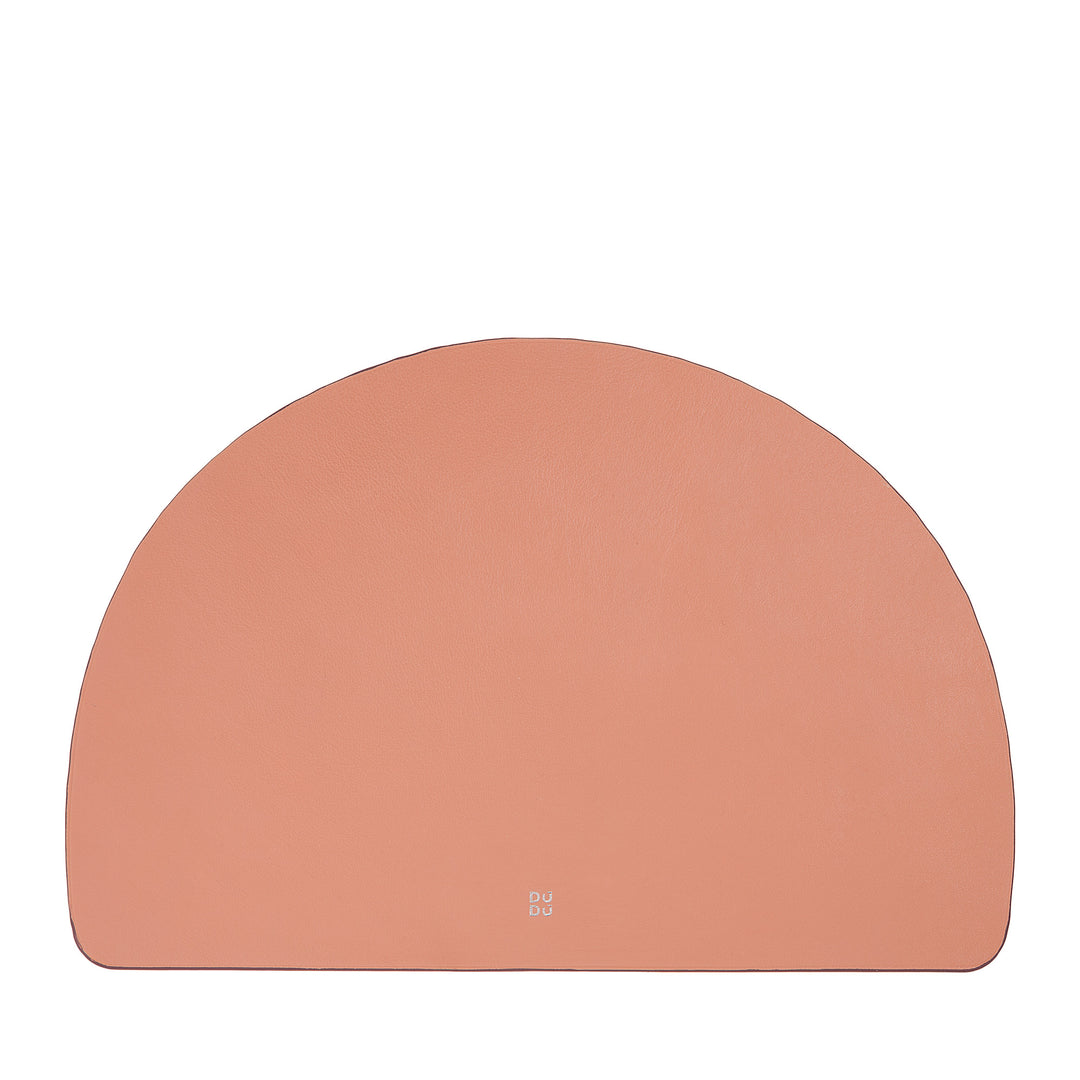 DUDU Tovaglietta Americana in Pelle, Tovagliette da Colazione Pranzo, Bifacciale Double Face, Antiscivolo, Mezzaluna 44x30 cm, Bicolore