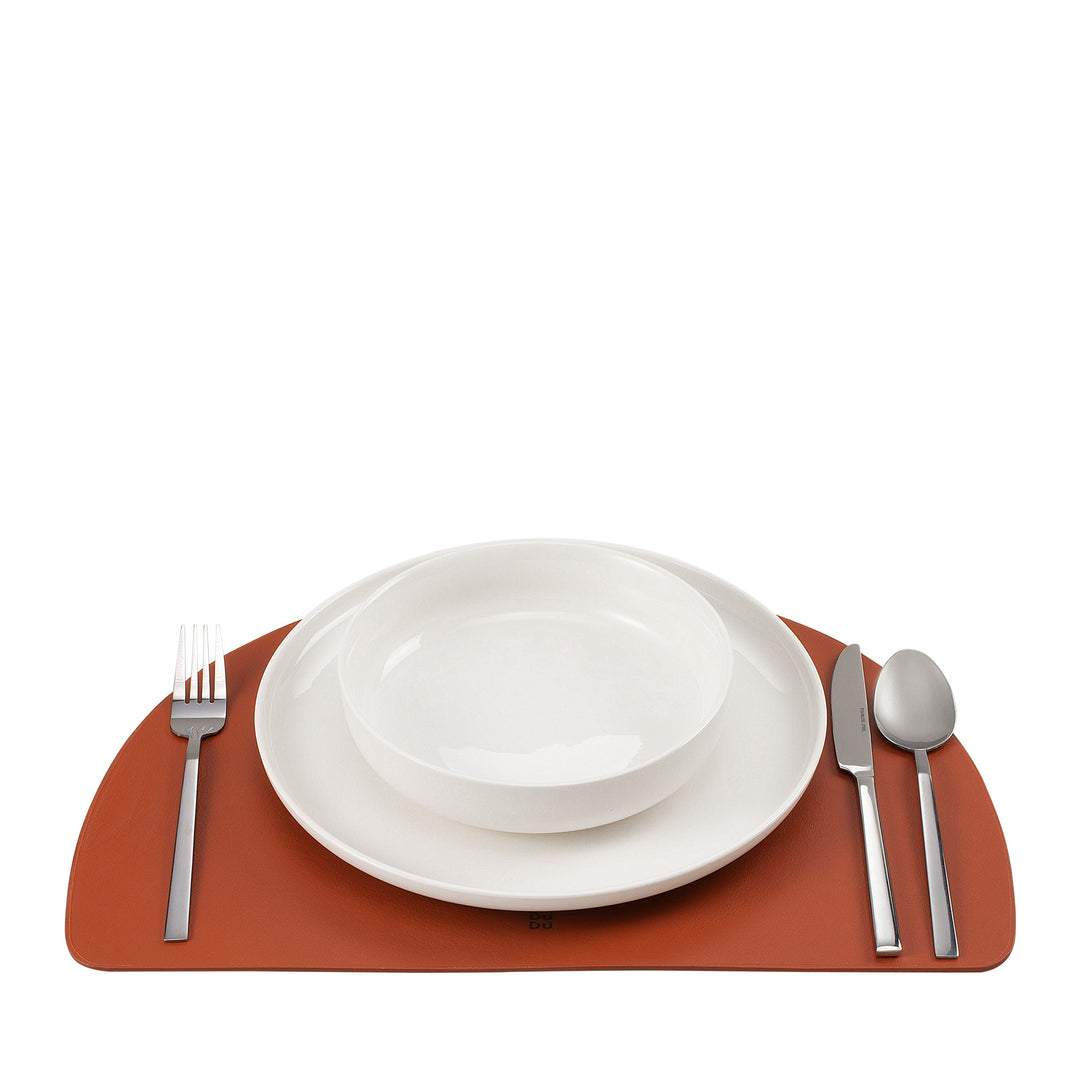 DUDU American Leder -Placemat, Frühstück Tischdecke Mittagessen, doppelseitige doppelseitige, Nicht -Slip, Crescent 44x30 cm, zwei -Tone