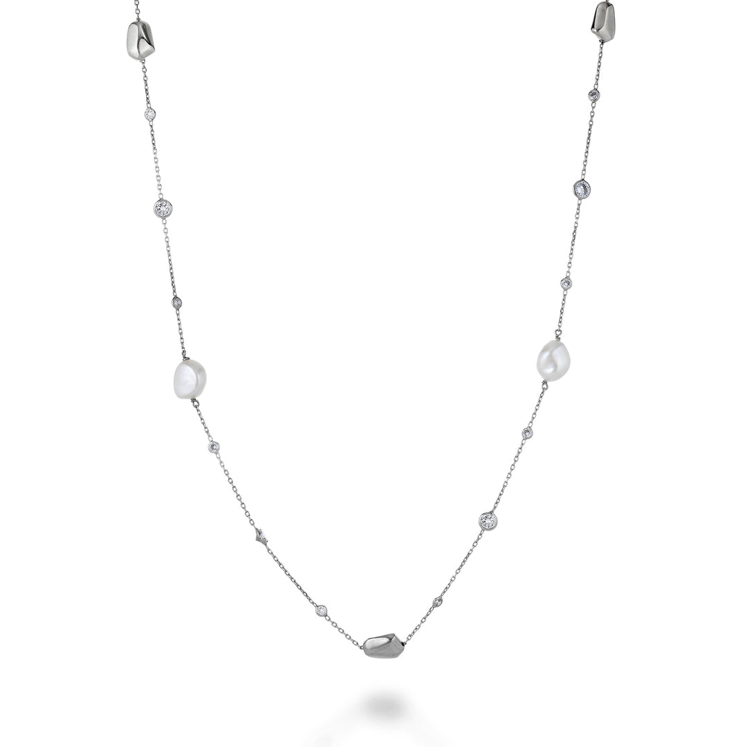 Mikiko cl ag925 fw bar 9/10 gem swarovski cm.90 MD7592A4FDBI910