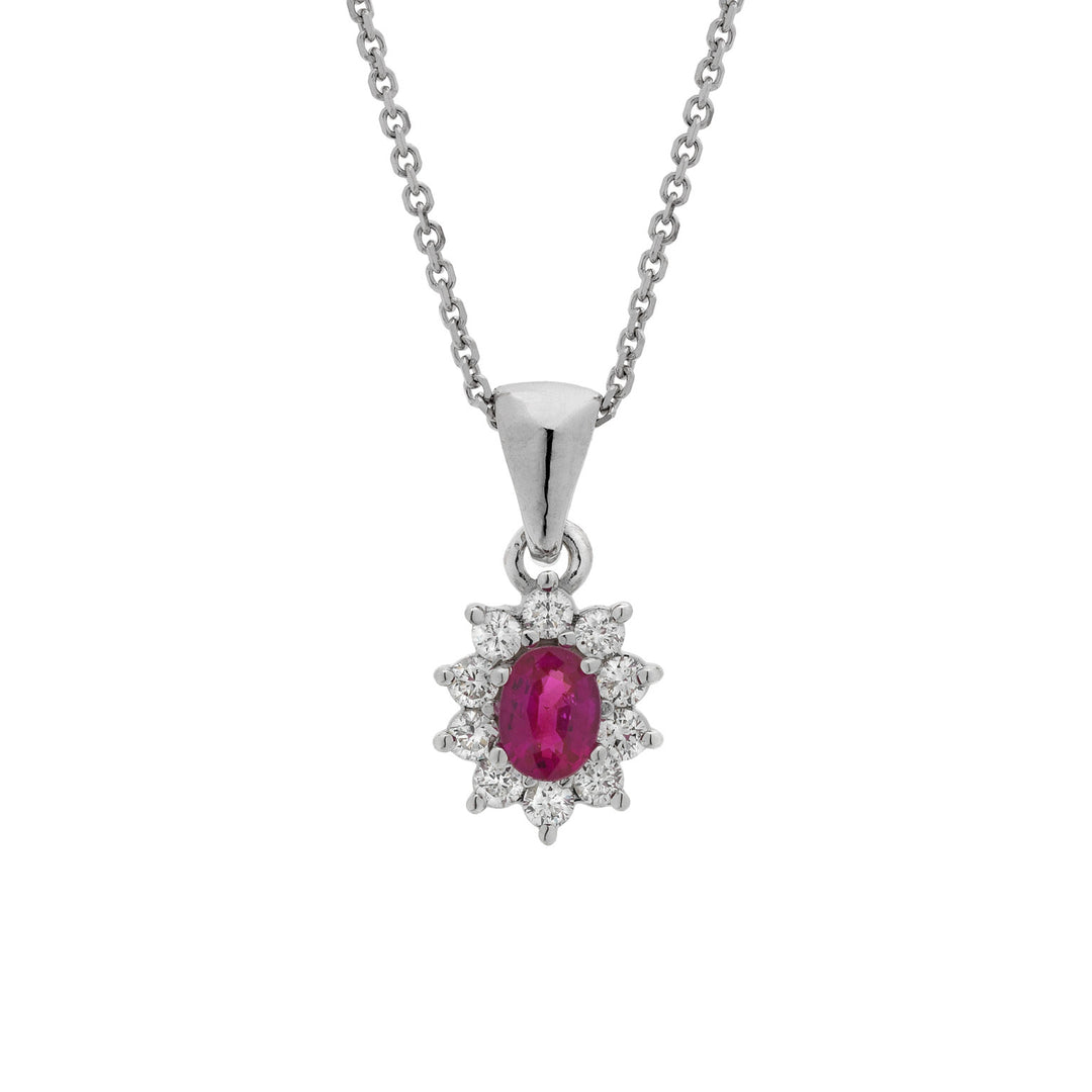 Golay necklace with 4x3 oval ruby pendant and diamonds PCL022WDIRU-20262110069