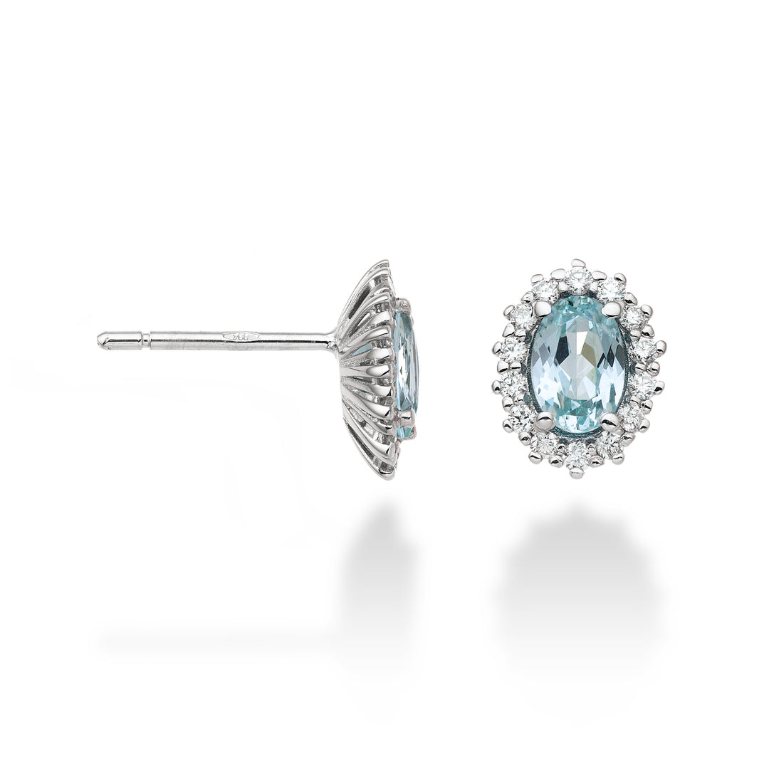 Nihama ou tourmaline paraiba ovale 18 carats 6x4 ct.1,40 diam. 0,26 ct NO5068O4PAR