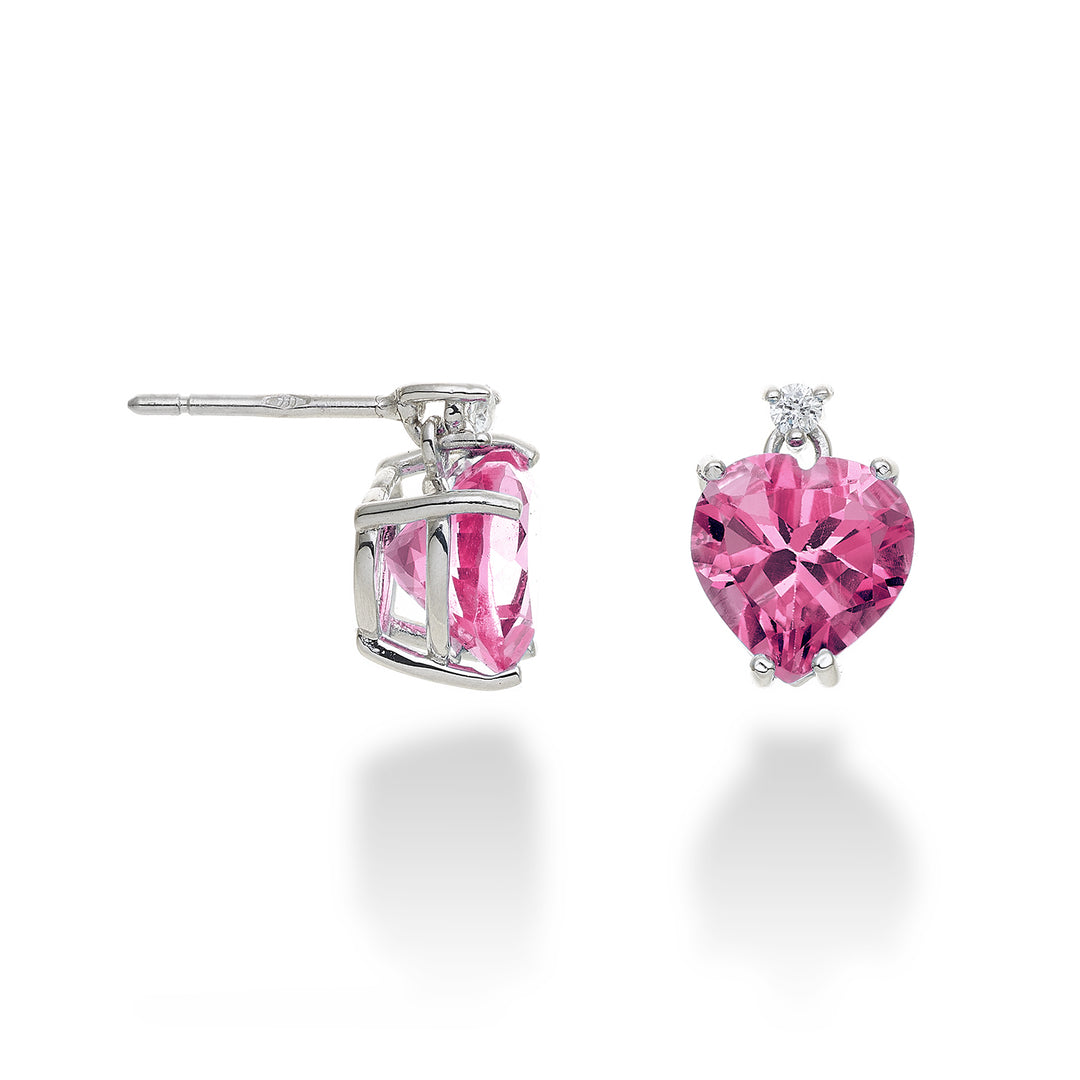 Mikiko ou coeur topaze rose 18 carats 8x8 ct.4,20 diam. ct.0,05 MOCL198DITPPK88O4