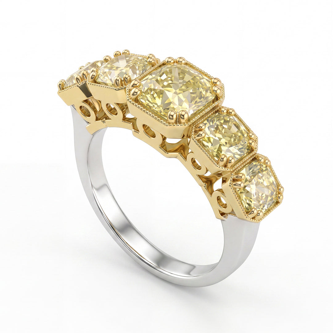 World Diamond Group riviera 5 stones scalar fancy diamonds AR5SQ003DI-22103110069
