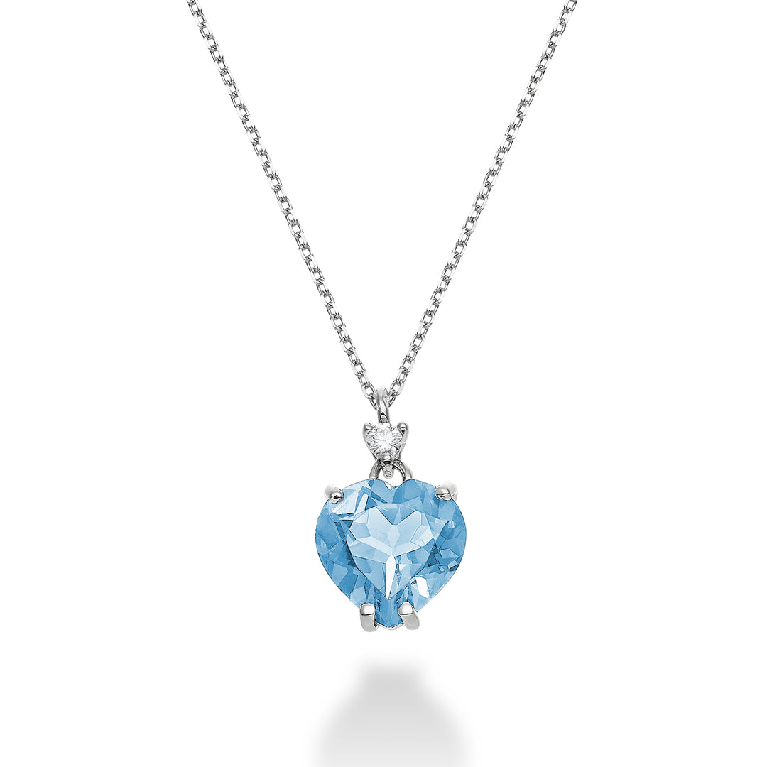 Nihama cl coeur topaze bleue 18 carats 8x8 ct.2,30 diam. ct.0,025 NPCL198DITPAZ88O4