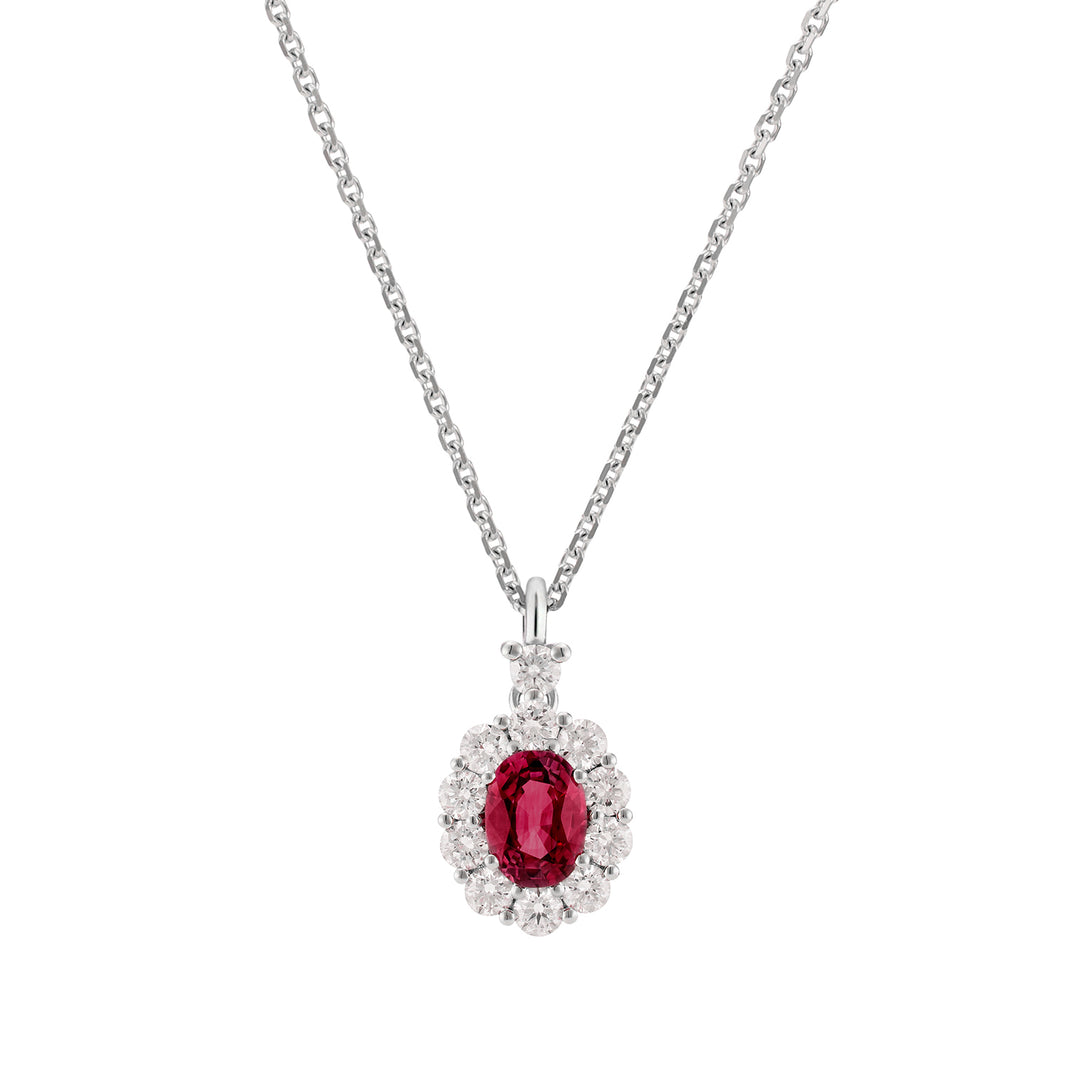 Golay 5x4 oval ruby necklace and diamond outline PCL041DIRU1-26111110400