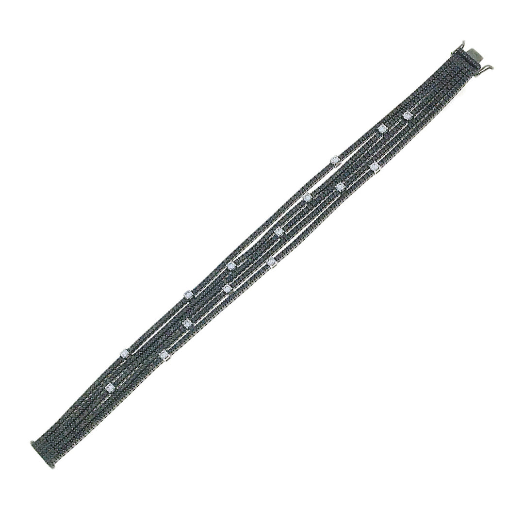 Bracelet tennis carré Golay 5 rangs noir diam set 2.5 d BRDMBC86-21026110027