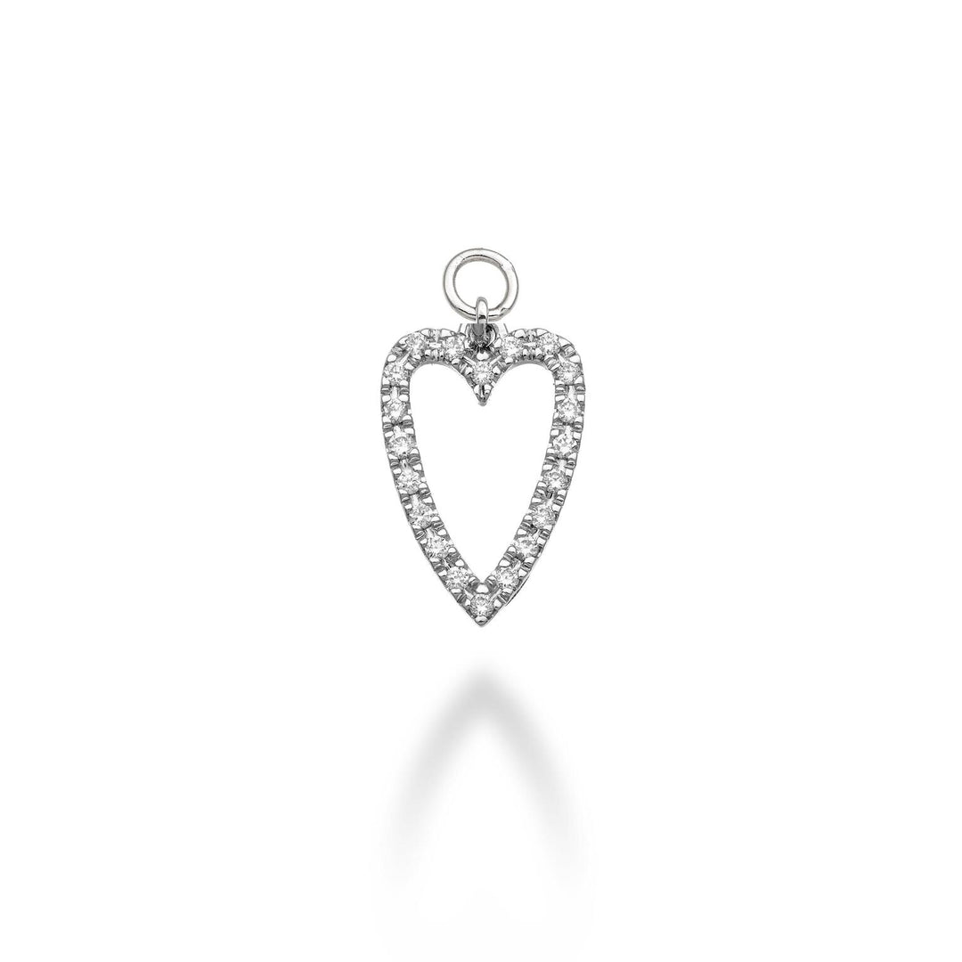 World Diamond Group long heart charm 18k 0.12 ct white gold GCH213DIO4