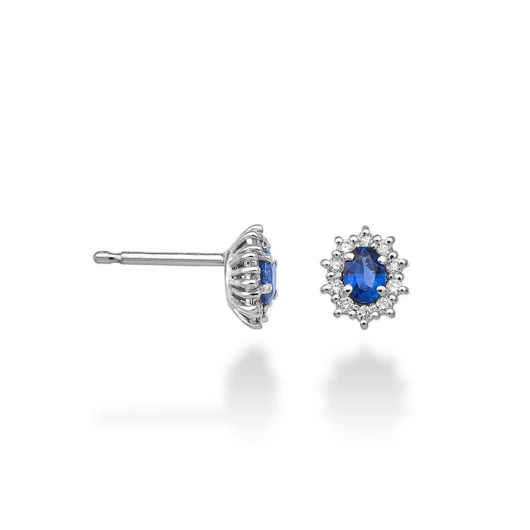 Nihama or 18k sapphire no. oval 4x3 ct.0.40 diam. 0.16 ct NO5103O4ZFN
