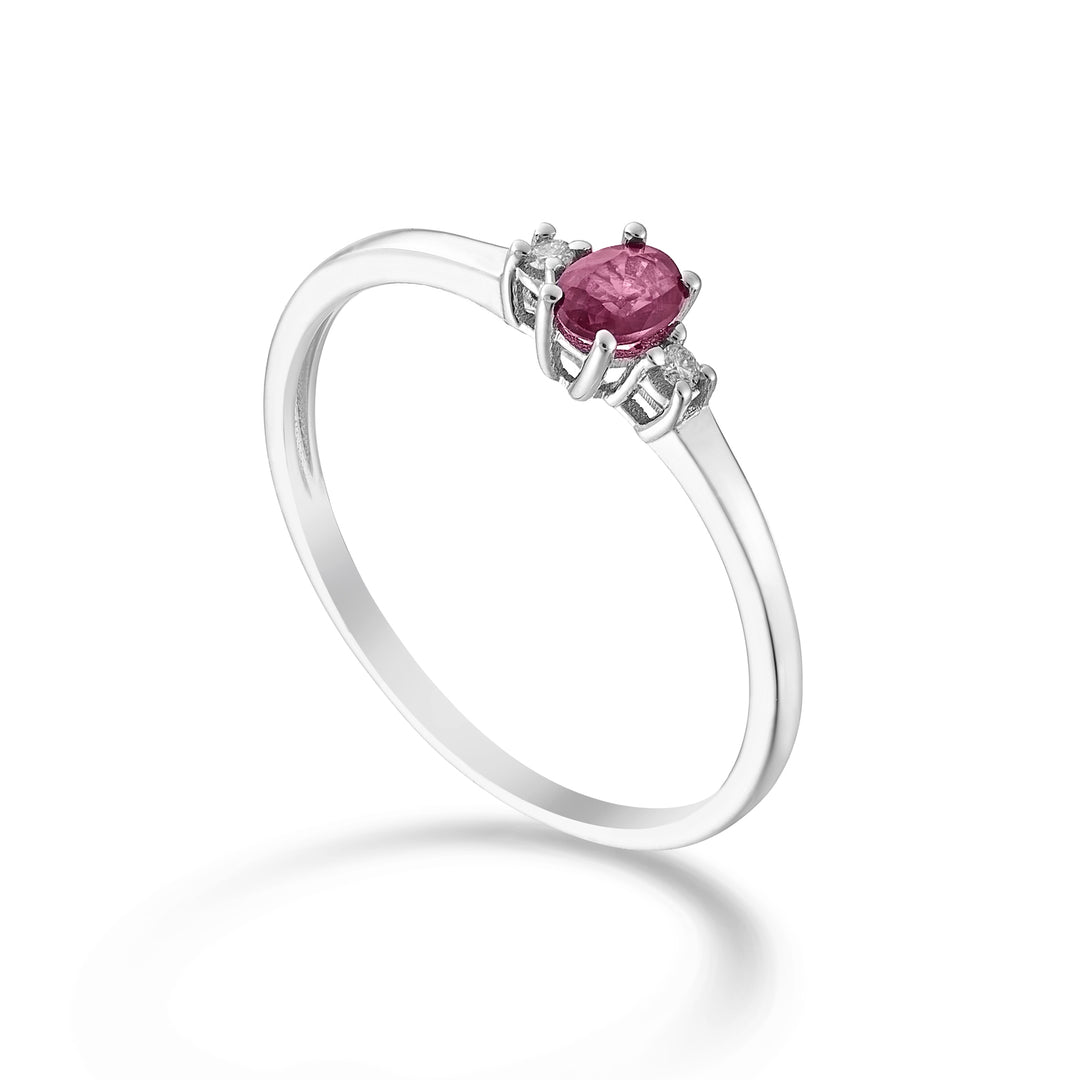 Mikiko an 9k rubino n. ovale 4x3 ct.0,20 diam. ct.0,02 MA5190R4RBN