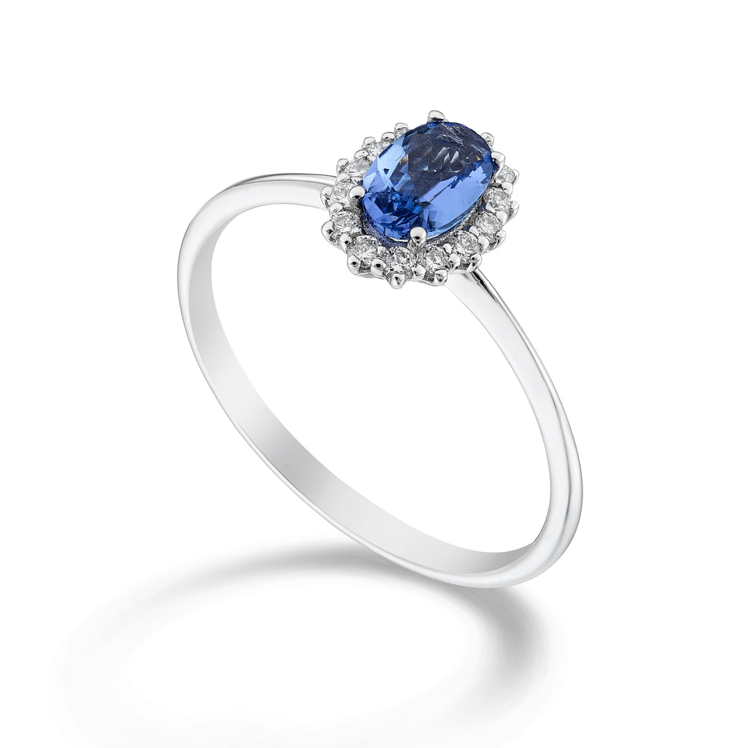 Nihama an 18k tanzanite n. oval 6x4 ct.0.38 diam. 0.13 ct NA5141O4TZN