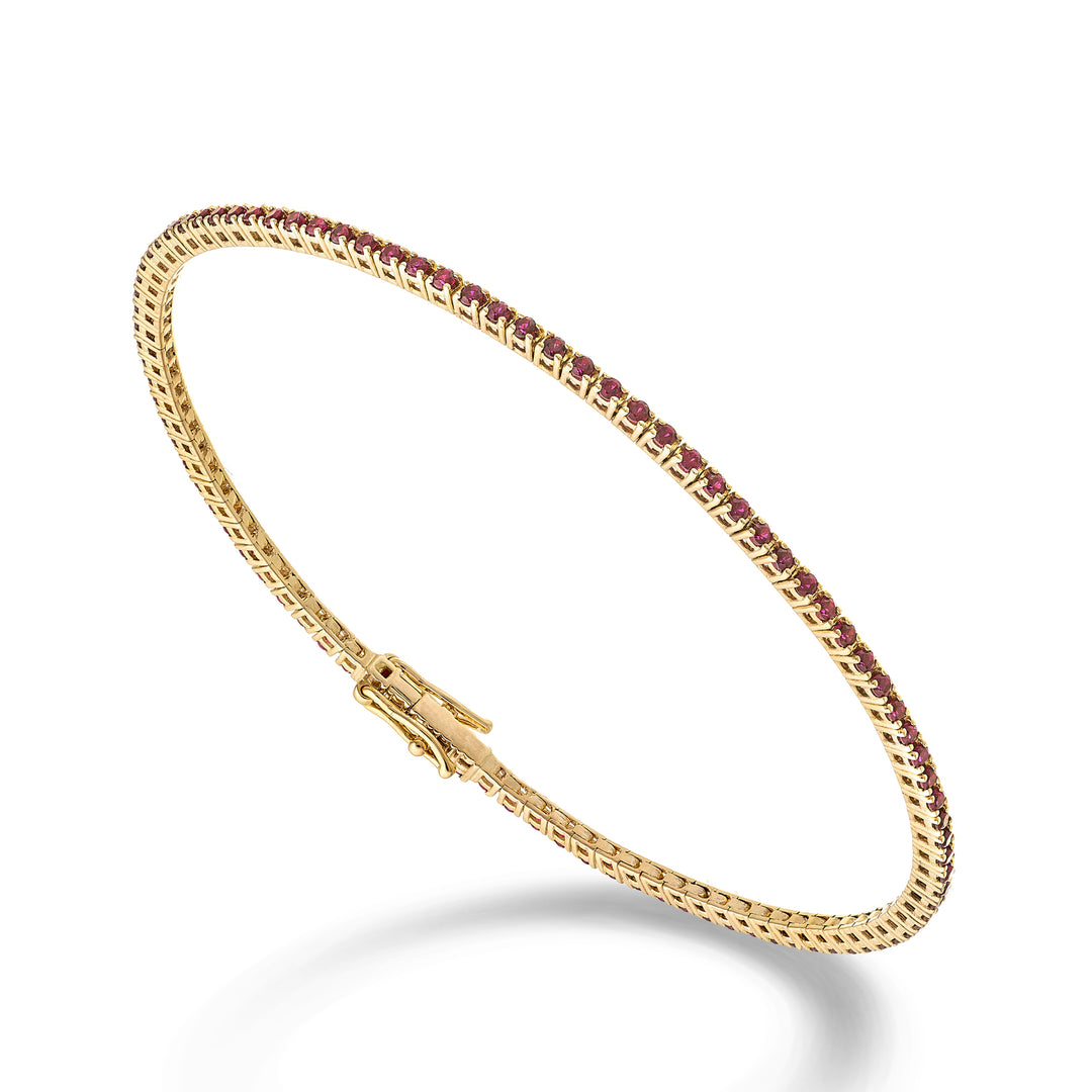 Nihama br tennis 18k rubies 1.20 ct diamonds 17.2 cm rose gold - 94 settings NBTF0011RBRO3