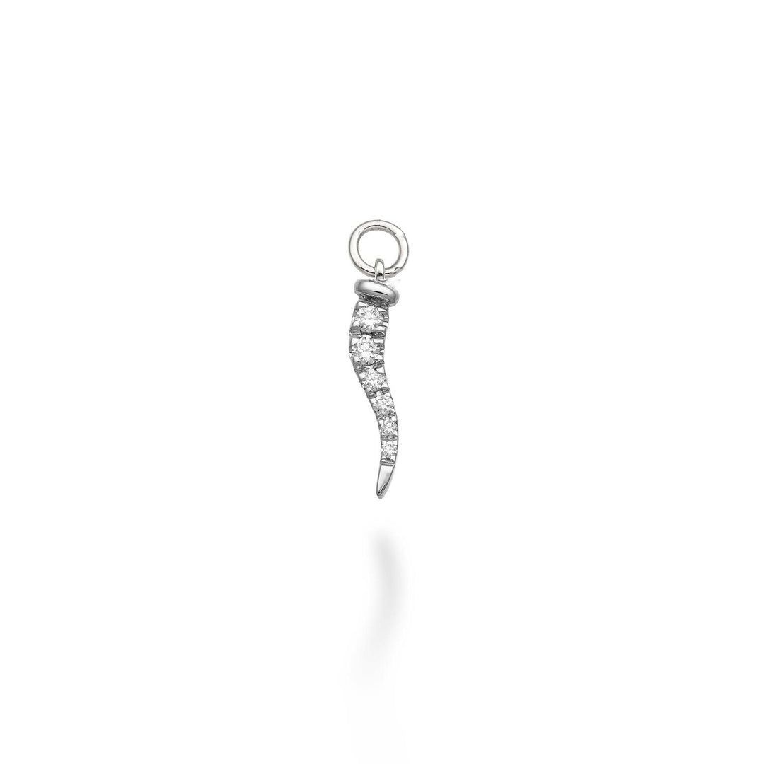 Breloque petit croissant World Diamond Group 18 carats ct.0,06 g vs or blanc GCH219DIO4
