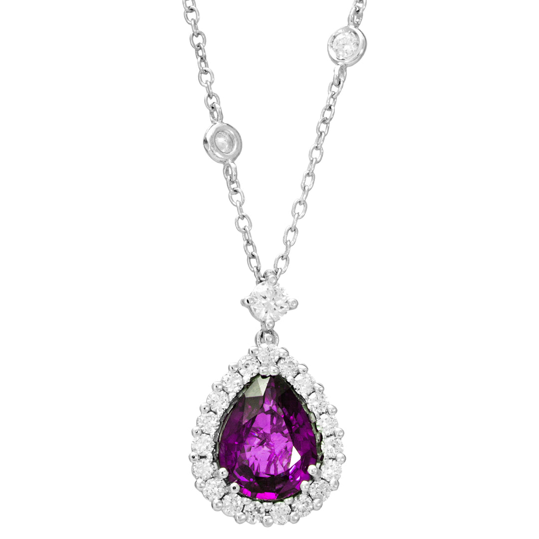 Golay necklace with zaff.pink drop pendant 8x6-contour PCL027WDIZP-23311110059