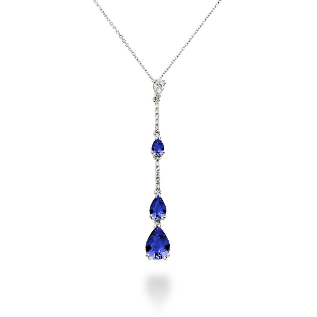 Golay necklace pendant tanzanite drop scalars and bars PCL197DTZP68-23058110025