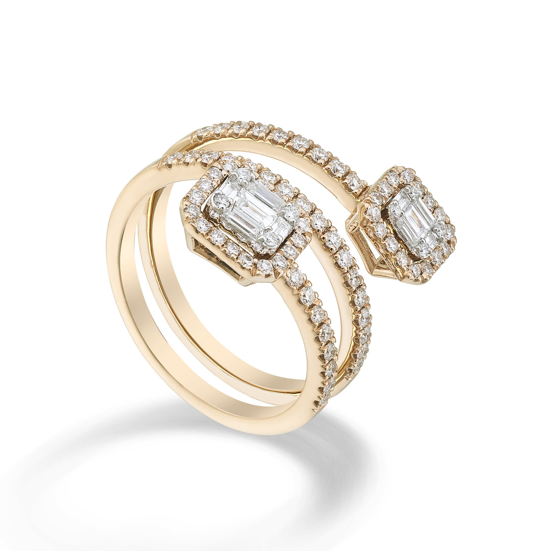 World Diamond Group un double tour contraire 18k avec diam. tepper et rond ct. total 0,74 - or rose GA5201O3BR074