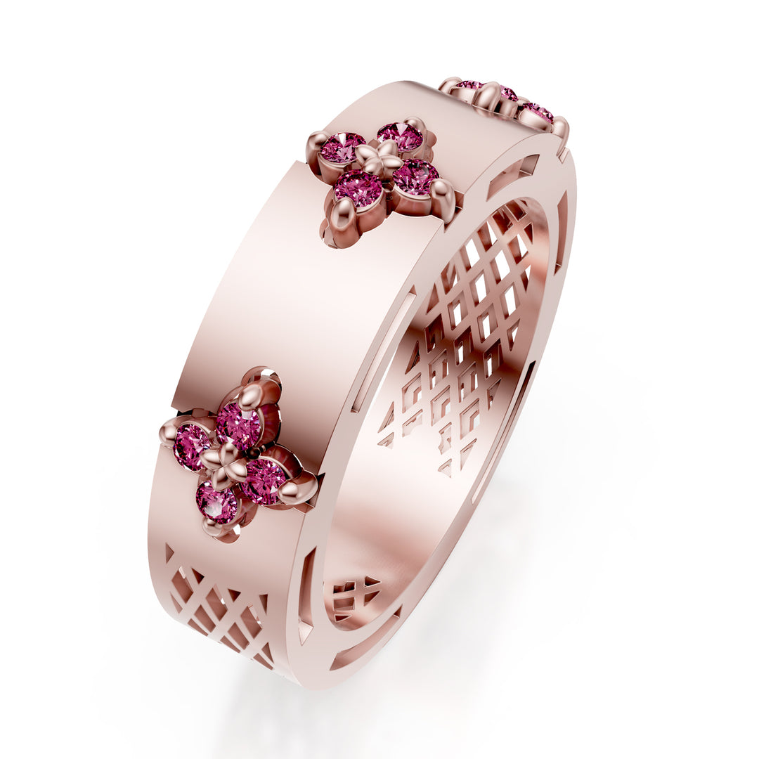 Golay satin saffron half round band ring. pink pink AFFI04ZPSR