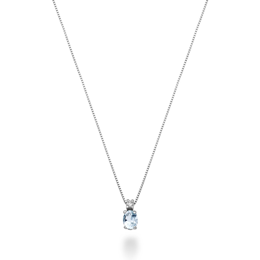 Nihama cl 9k aigue-marine ovale 5x4 ct.0,30 diam. ct.0,01 ND5181R4AM