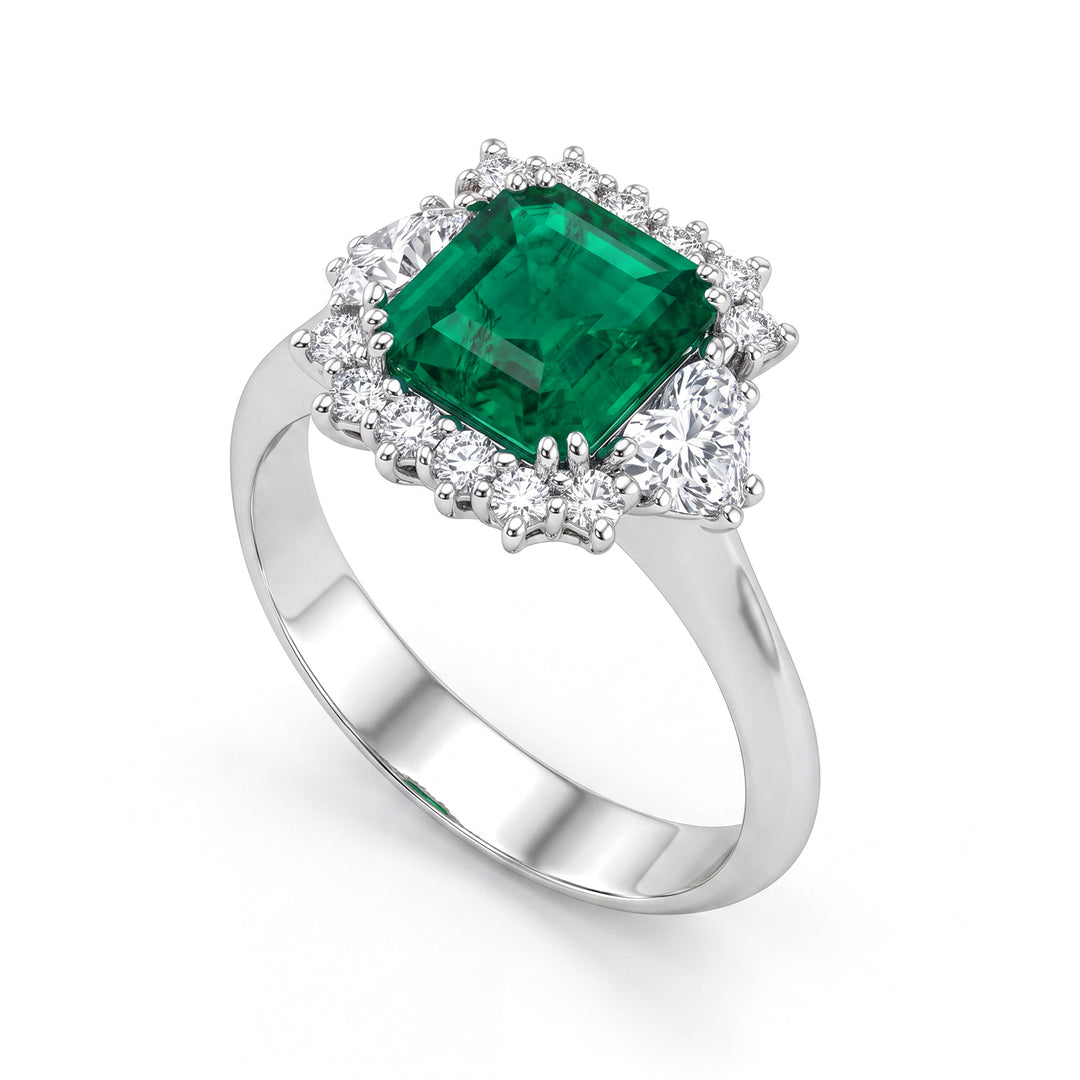 World Diamond Group anello con diamanti e smeraldi APU448DISM-20364110006