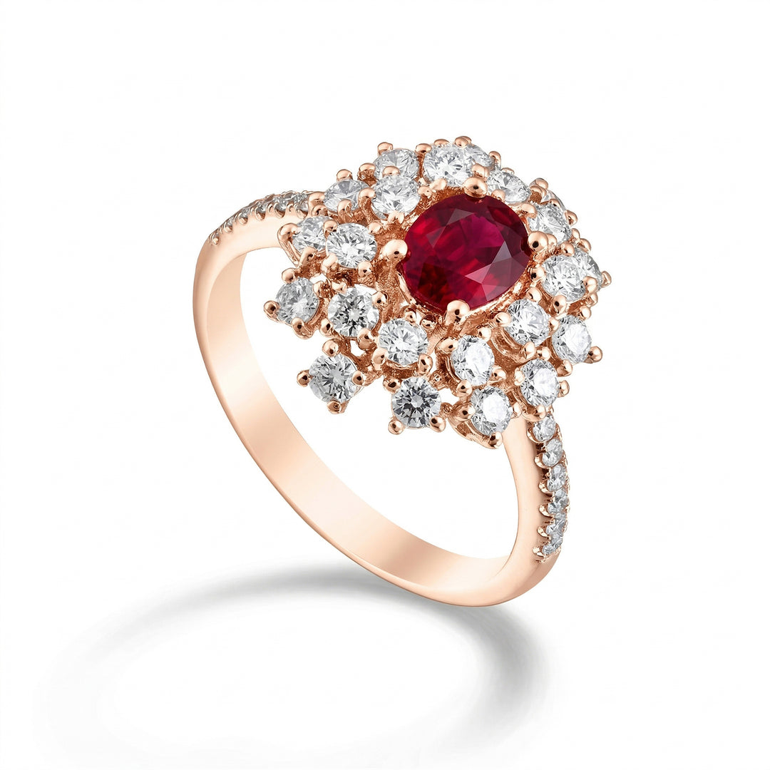 Golay oval ruby ring 7x5 irregular outline ACLC834DRU75-26065110191