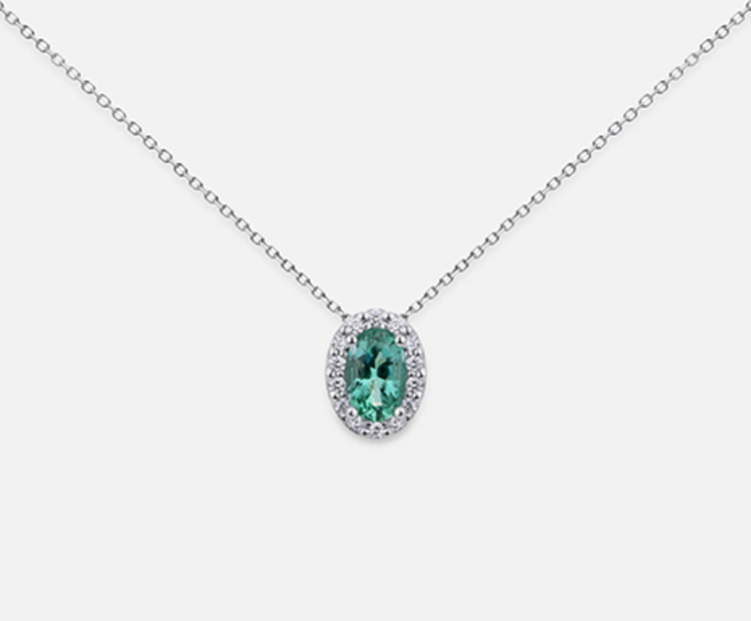 Mikiko cl 18k emerald n. oval 6x4 ct.0.46 dia ct.0.09 MD5059O4SMN046