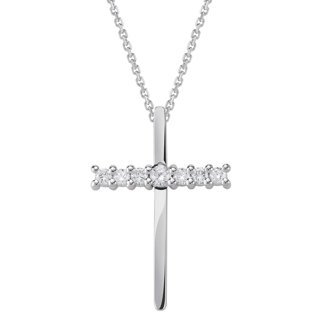 Golay large cross necklace 7 diamonds on short axis PCR008DI2-18082110102